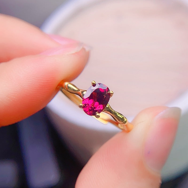 Garnet 925 Sterling Silver Ring