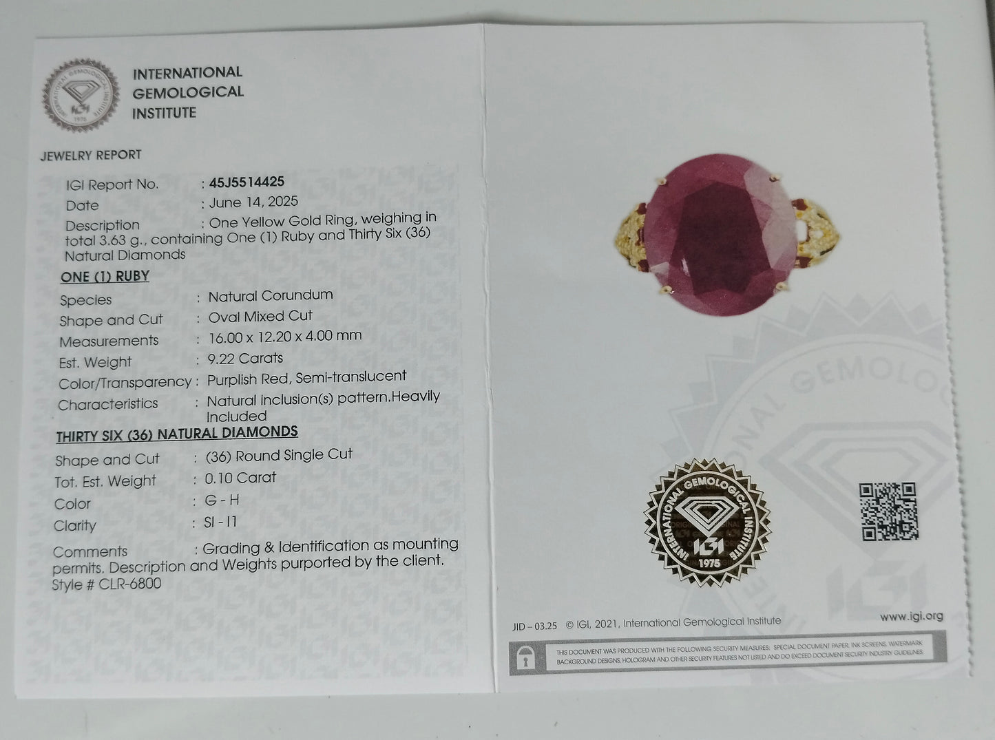 9.32 Ct Oval Mixed Cut Natural Corundum Ruby 14K Gold Ring