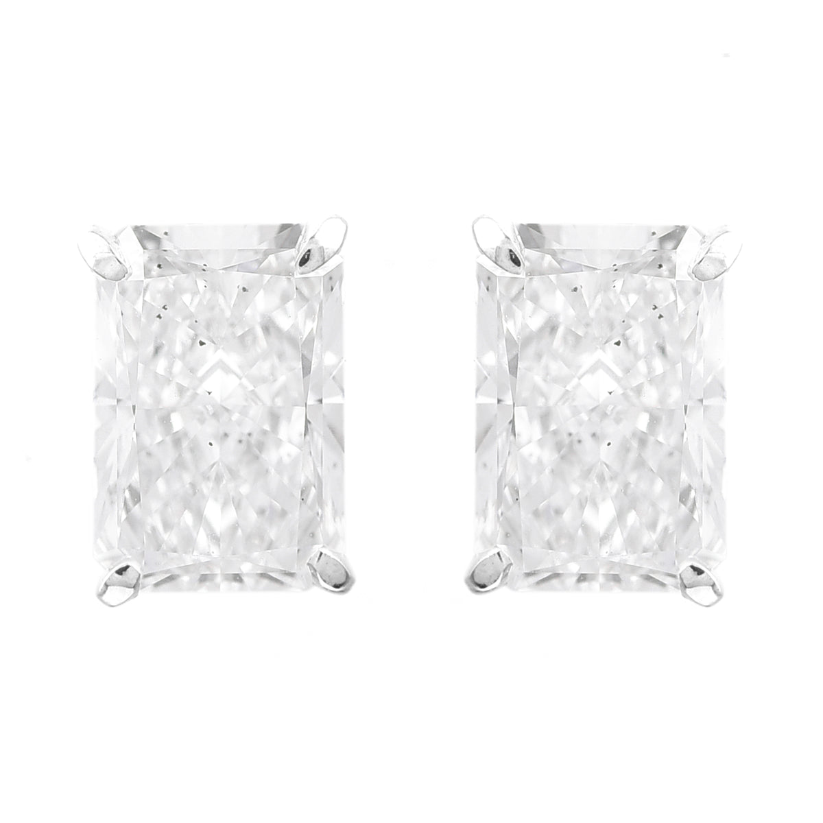 4.02 Carats Lab Grown Diamond 14K Gold Earrings