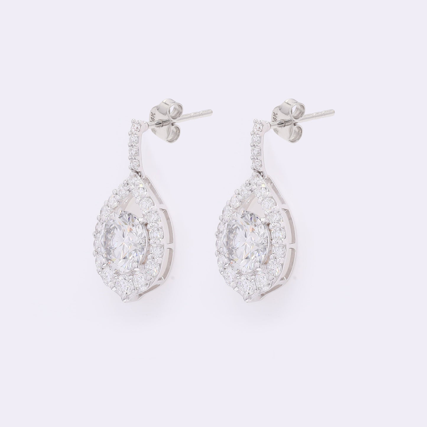 4.12 Carats Lab Grown Diamond 14K Gold Earrings