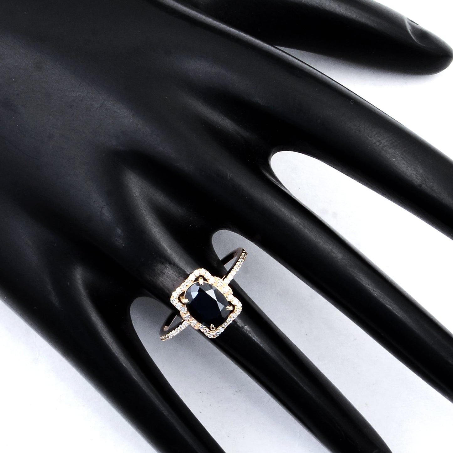 1.65 Ct Oval Mixed Cut Natural Corundum Sapphire 14K Gold Ring