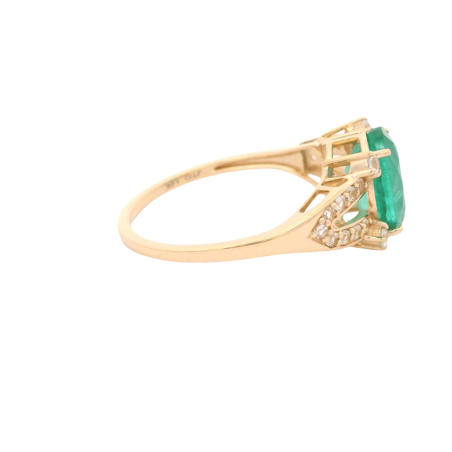 2.19 Ct Oval Emerald 14K Gold Ring