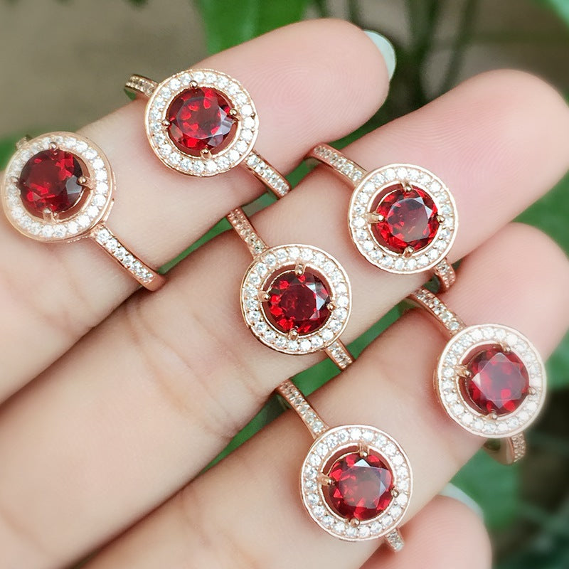 Garnet 925 Sterling Silver Ring