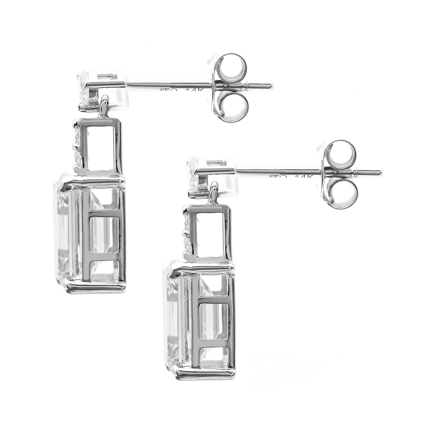 4.38 Carats Lab Grown Diamond 14K Gold Earrings