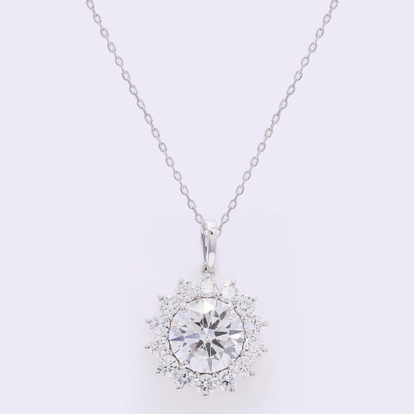 3.11 Carats Lab Grown Diamond 14K Gold Pendant