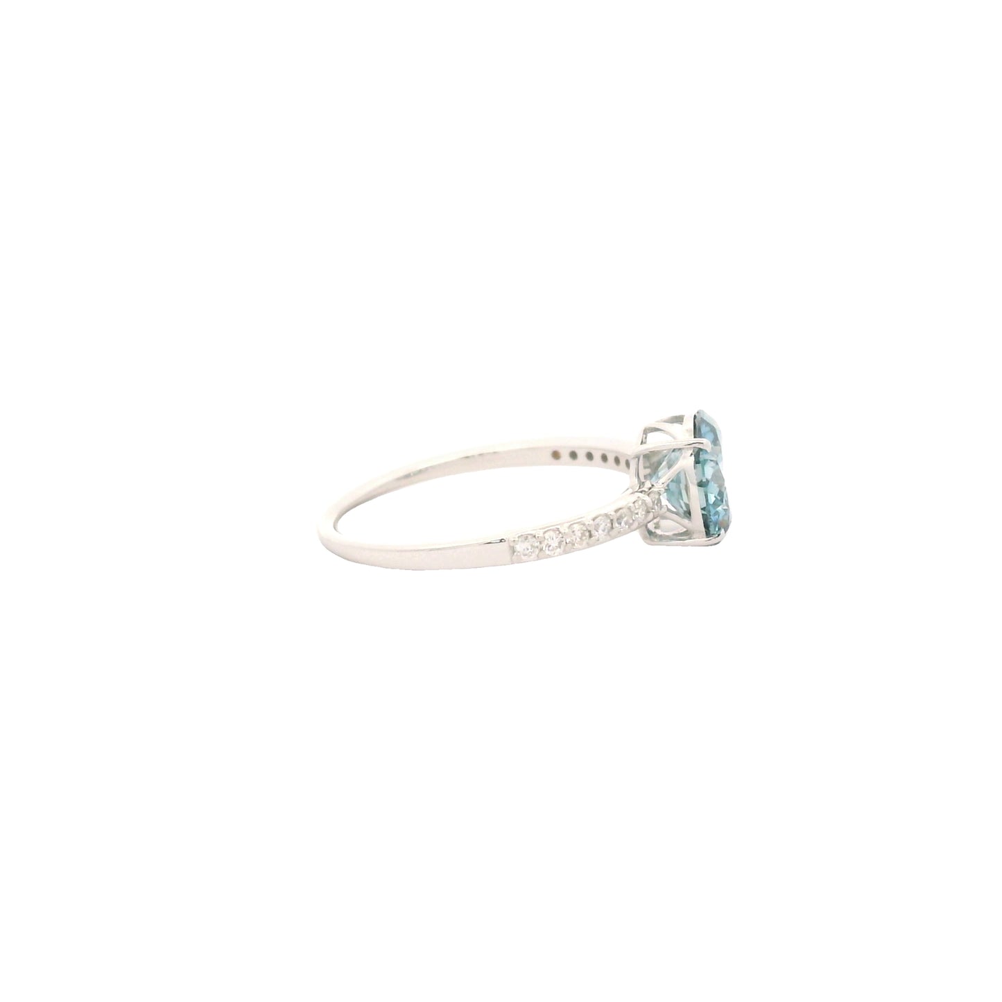 1.67 Carats Blue Lab Grown Diamond 14K Gold Ring