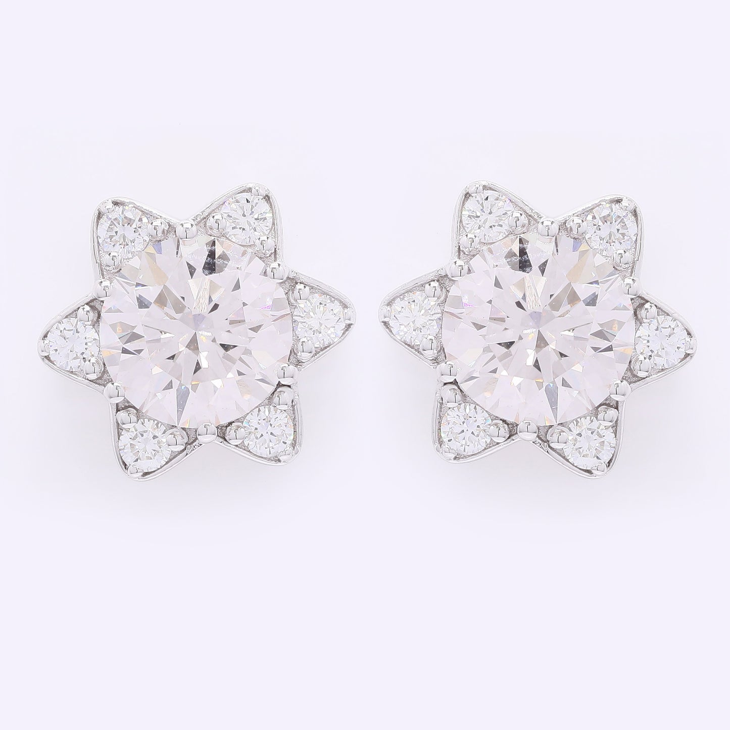 3.61 Carats Lab Grown Diamond 14K Gold Earrings