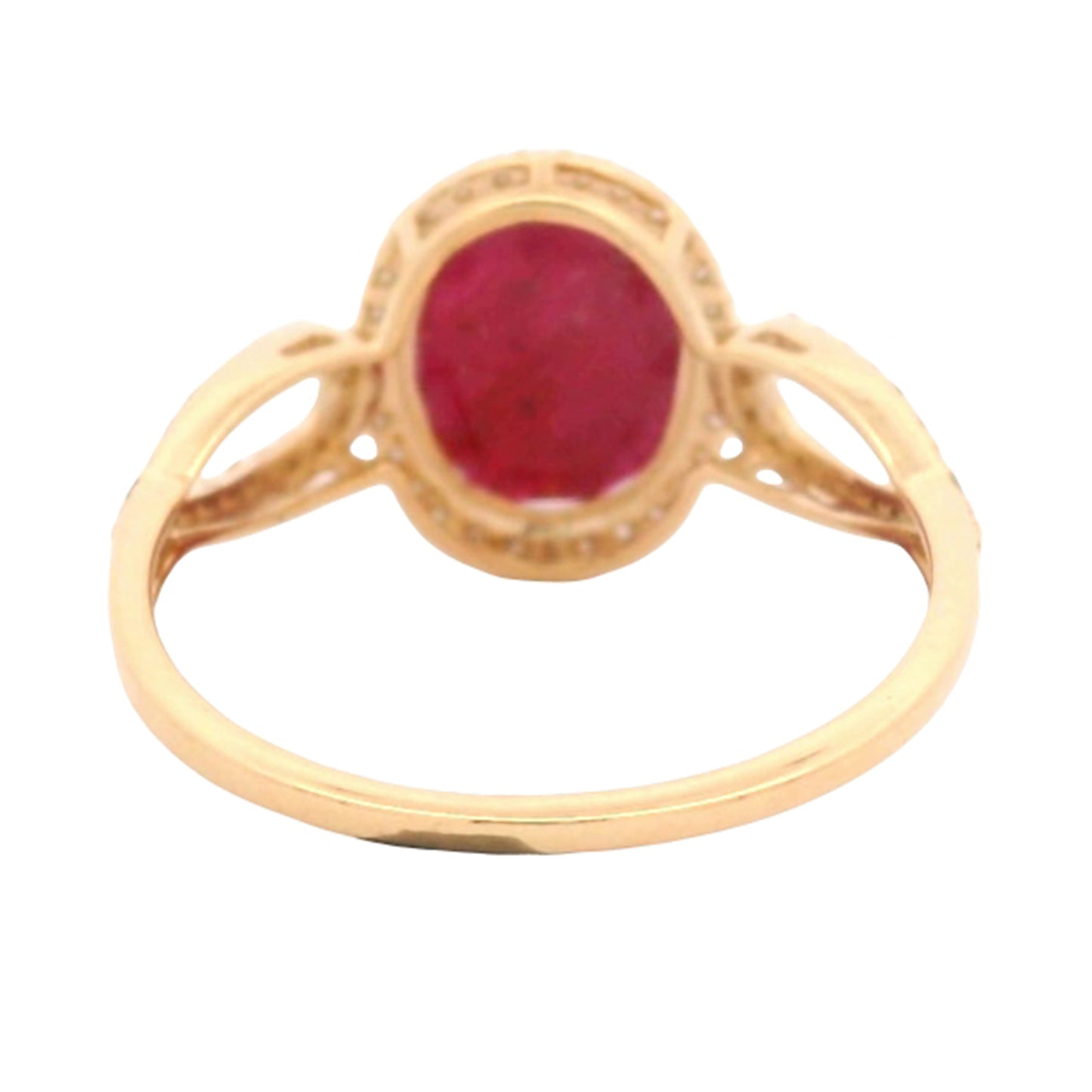 2.33 Ct Oval Mixed Cut Natural Corundum Ruby 14K Gold Ring