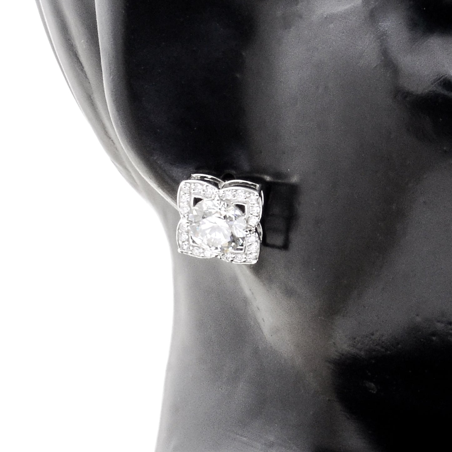 3.95 Carats Lab Grown Diamond 14K Gold Earrings