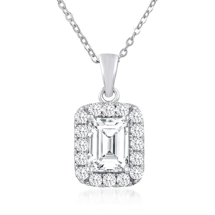 2.23 ct. Moissanite Pendant Necklace in Sterling Silver