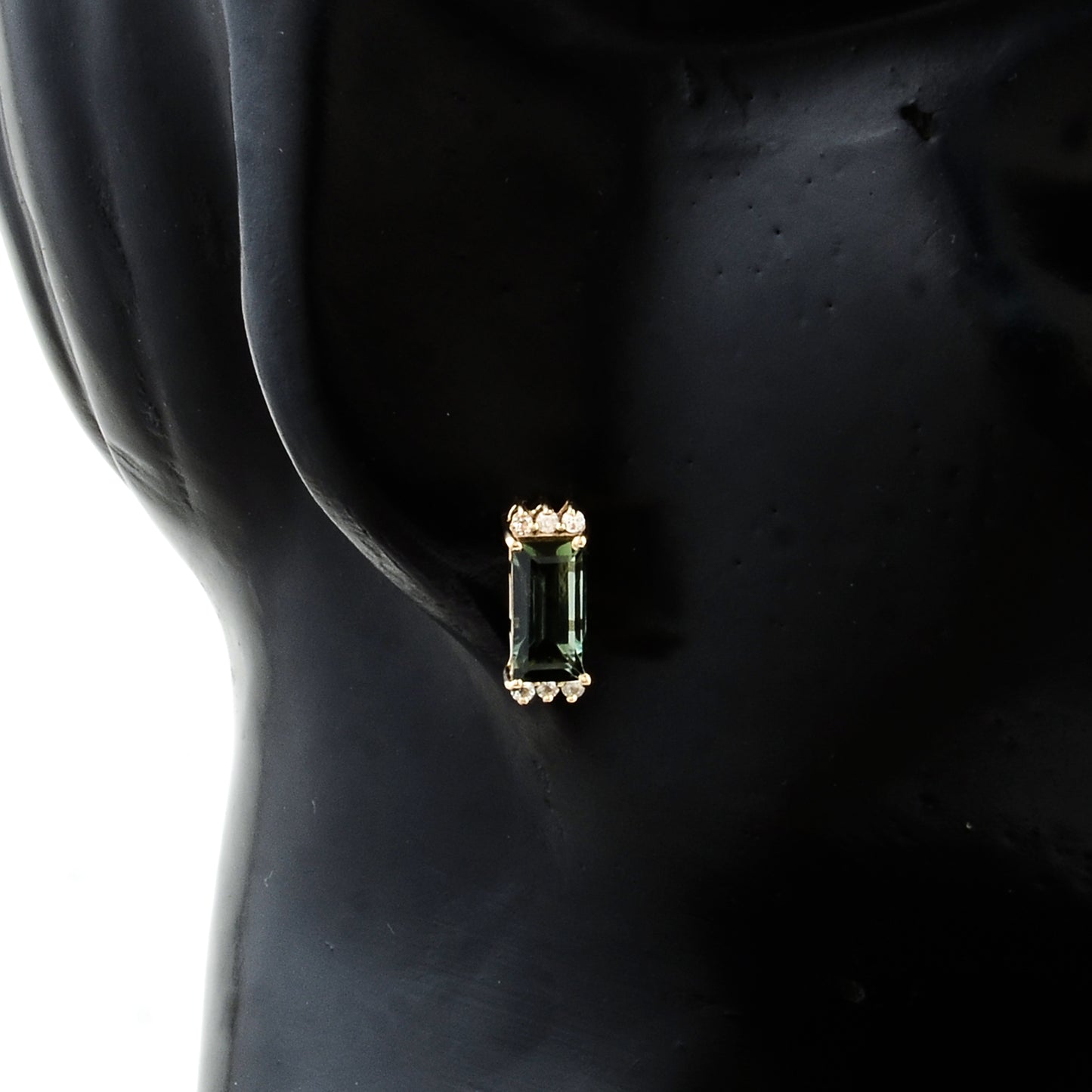 2.23 Ct Baguette Tourmaline 14K Gold Earrings