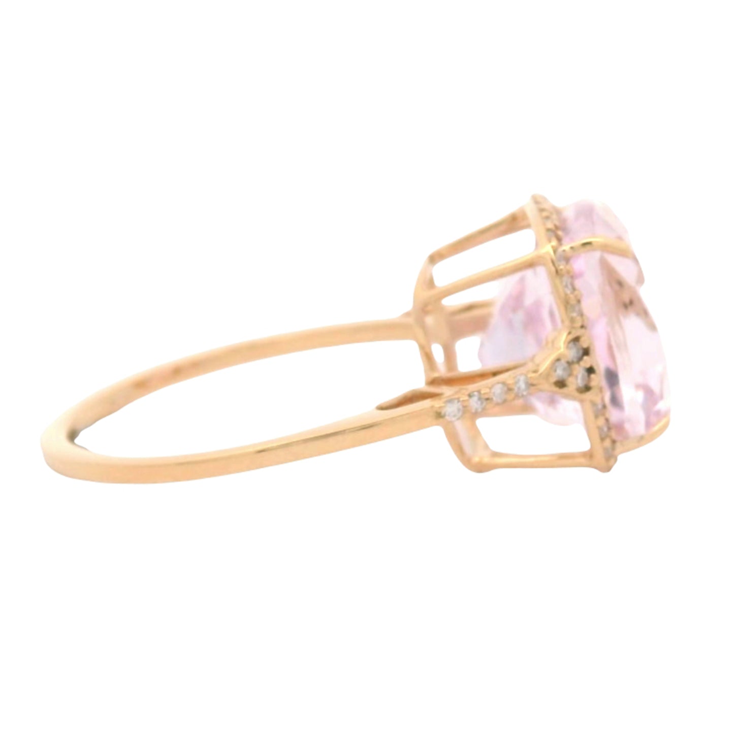 6.19 Ct Octagon Kunzite 14K Gold Ring