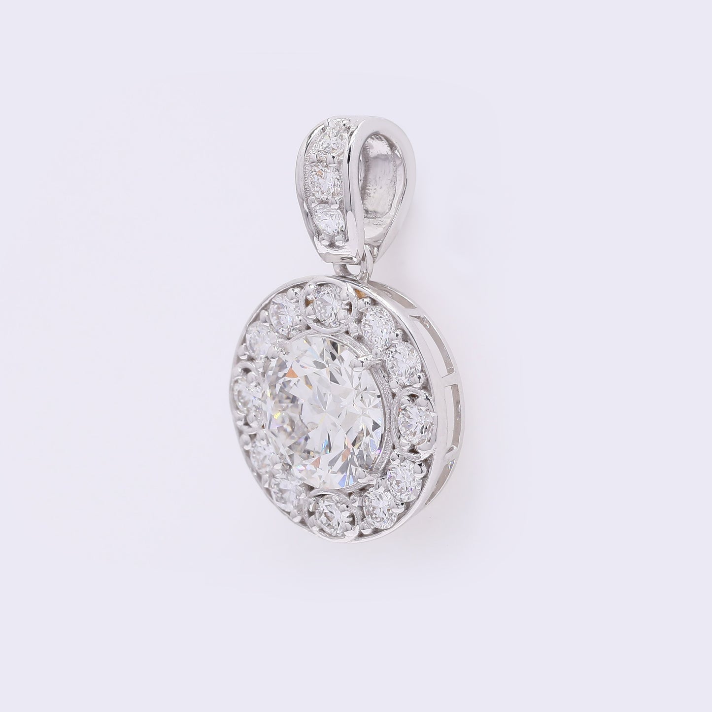 2.01 Carats Lab Grown Diamond 14K Gold Pendant
