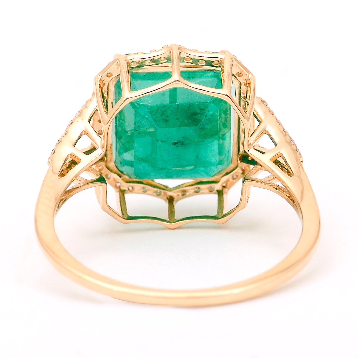 5.51 Ct Octagon Natural Emerald 14K Gold Ring