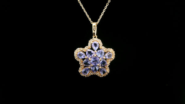 1.90 Ct Round Tanzanite 14K Gold Pendant