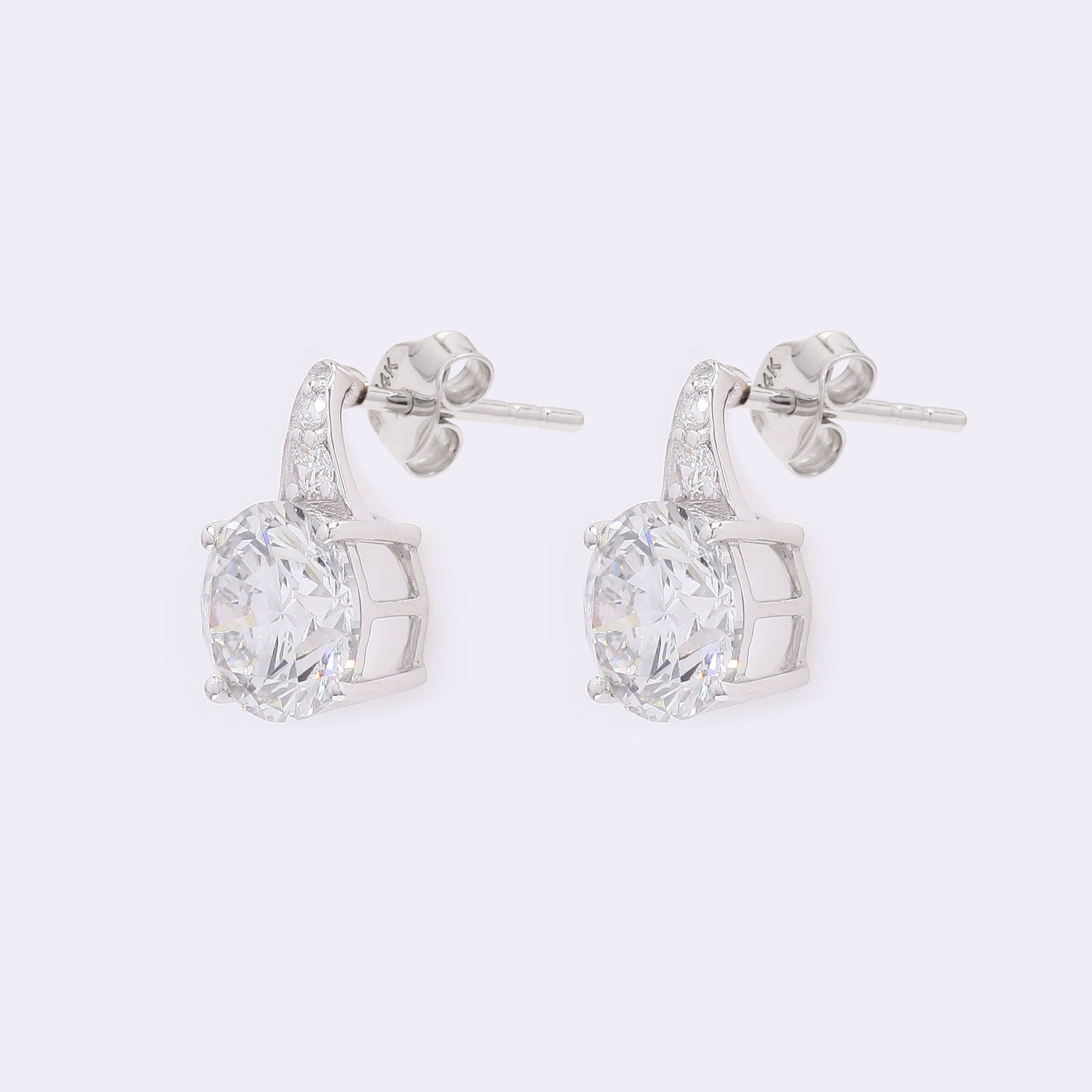 3.21 Carats Lab Grown Diamond 14K Gold Earrings