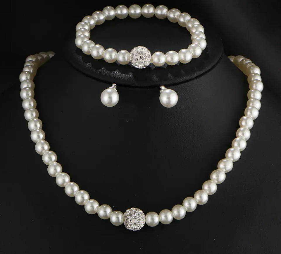 Imitation Pearl Gold Plated Brass Necklace