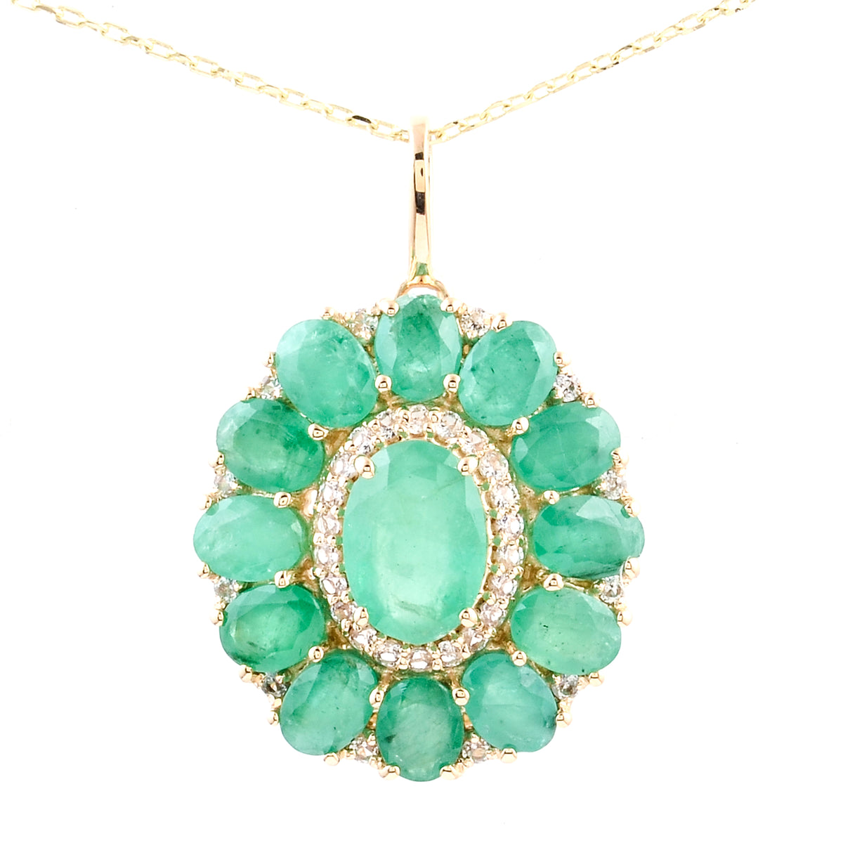 2.80 Ct Oval Emerald 14K Gold Pendant
