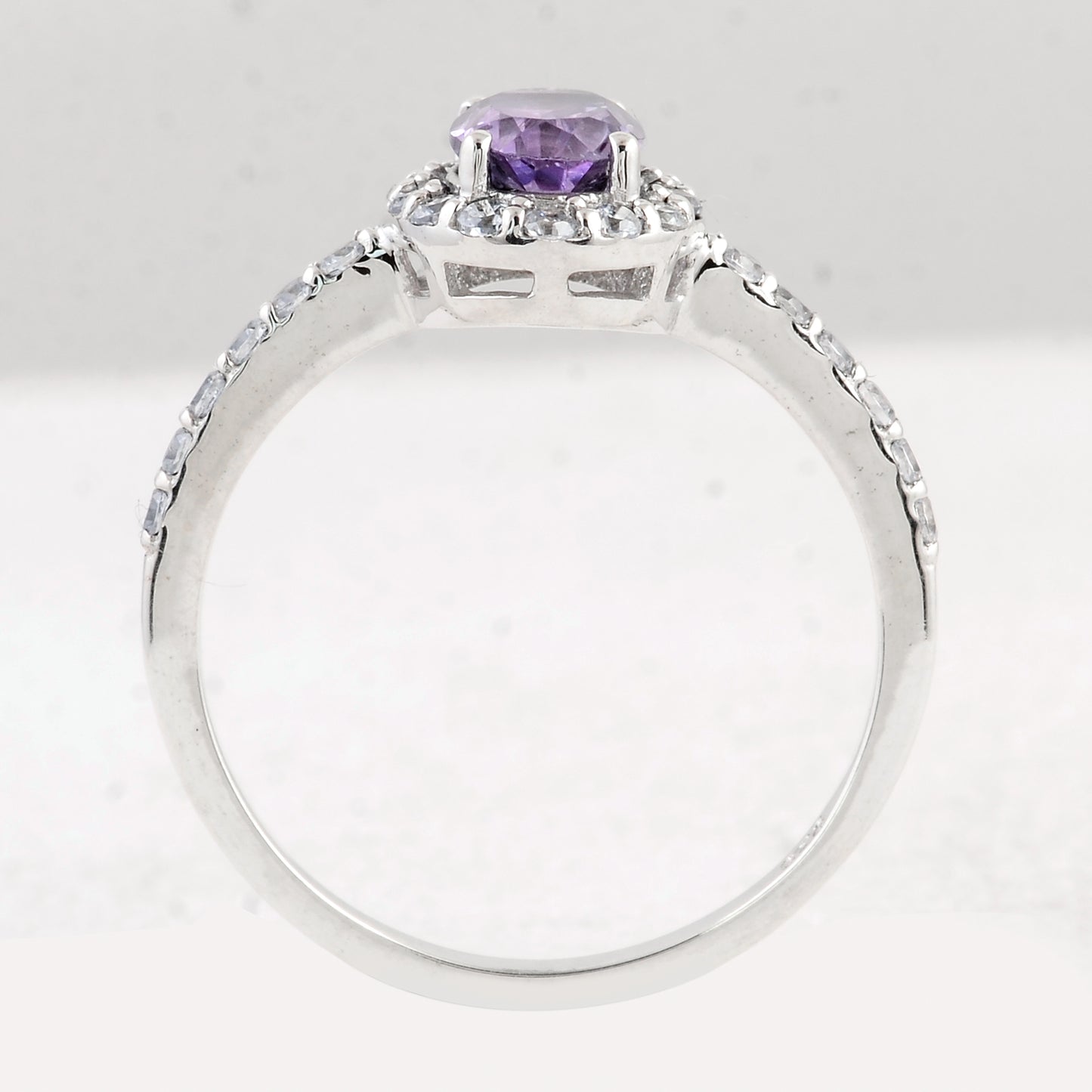 1.47 Ct Oval Amethyst 925 Sterling Silver Ring