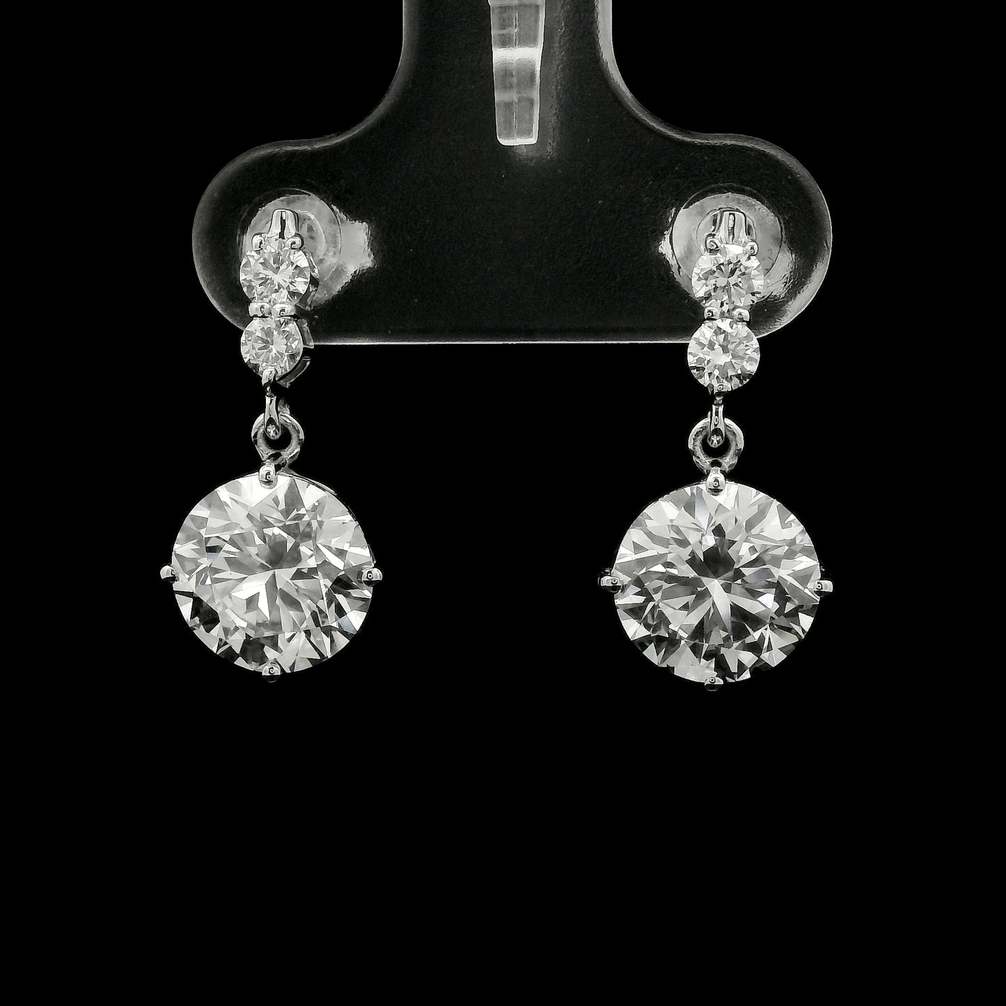 3.80 Ct Round Lab Grown Diamond 14K Gold Earrings