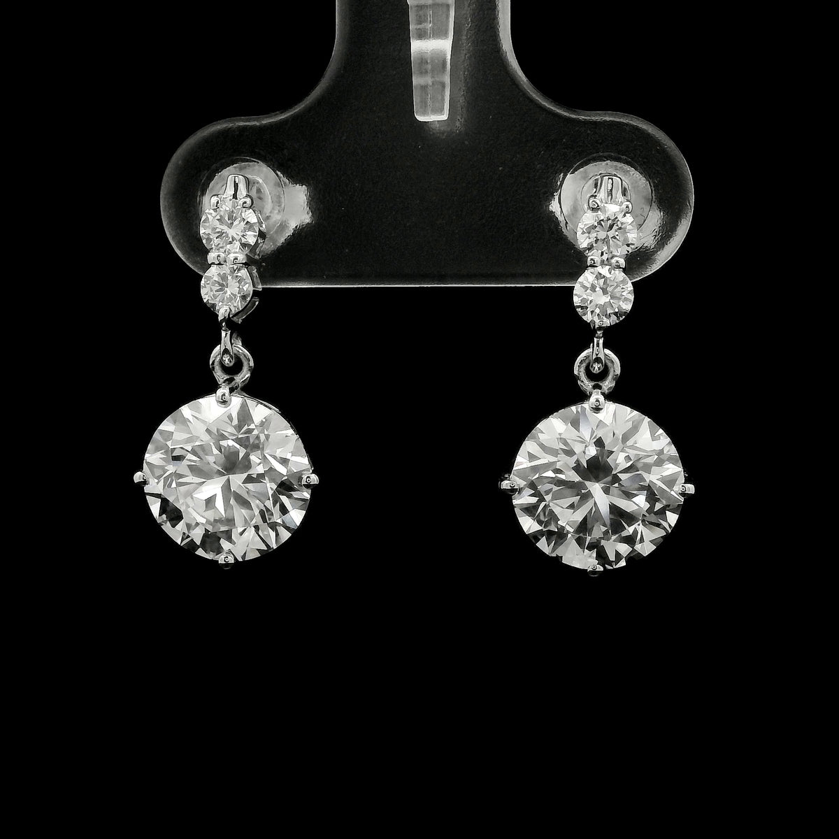 3.80 Ct Round Lab Grown Diamond 14K Gold Earrings