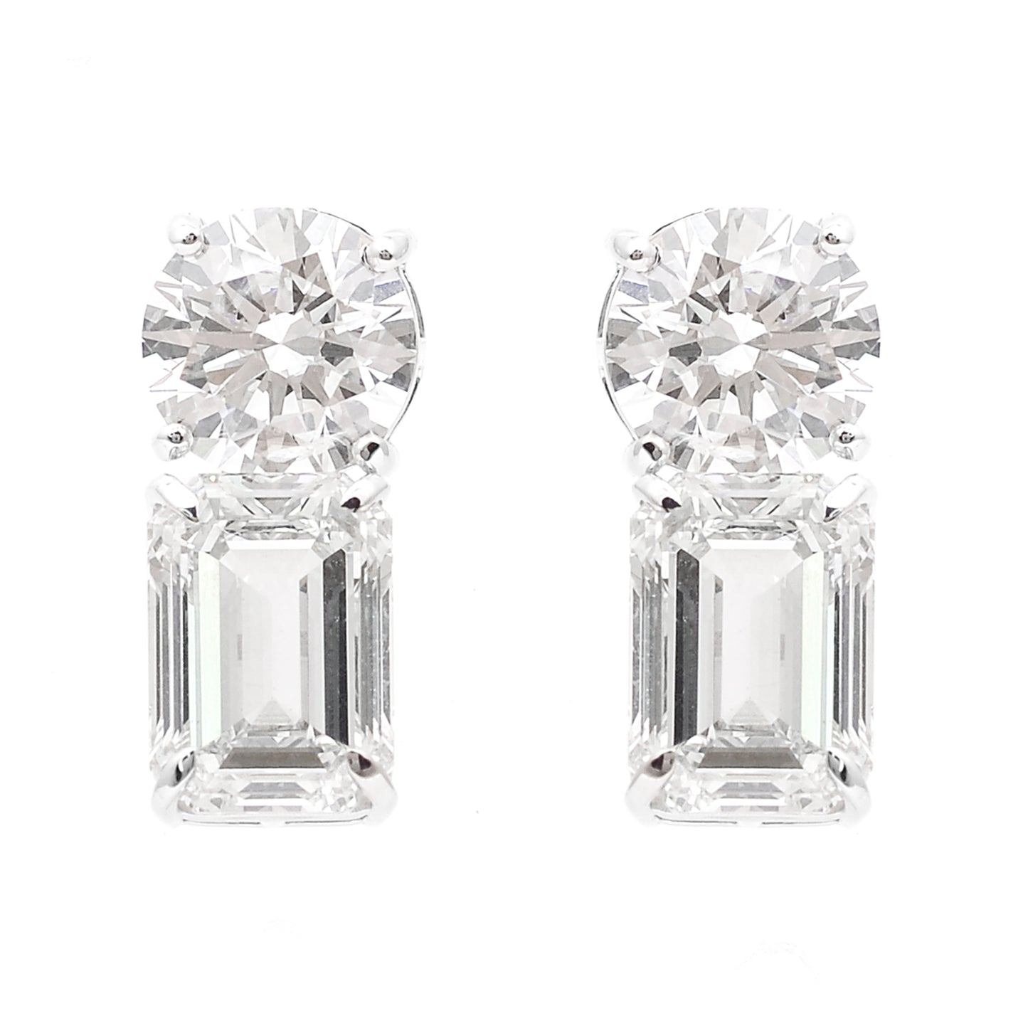 5.23 Carats Lab Grown Diamond 14K Gold Earrings