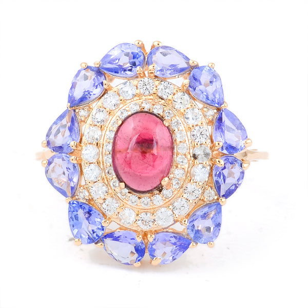 2.97 Ct Oval Tourmaline 14K Gold Ring