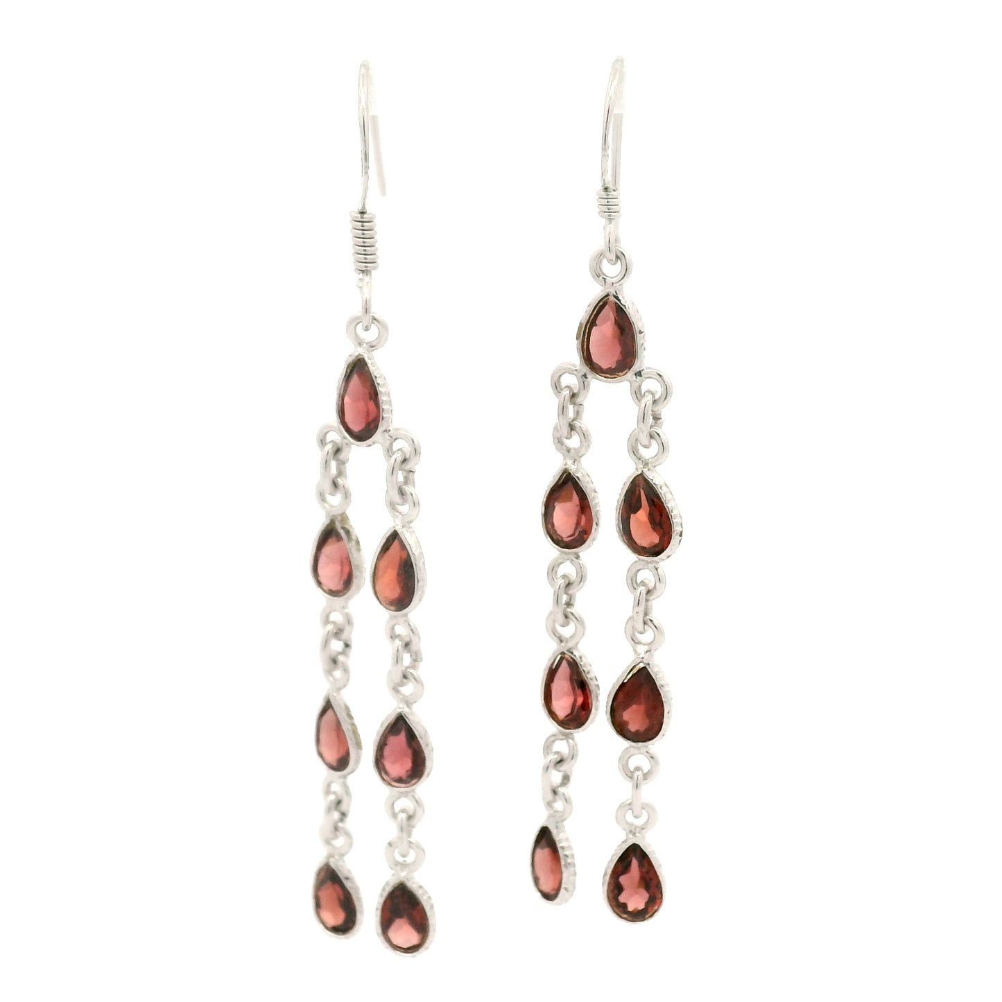 10.63 Ct Garnet 925 Sterling Silver Earrings