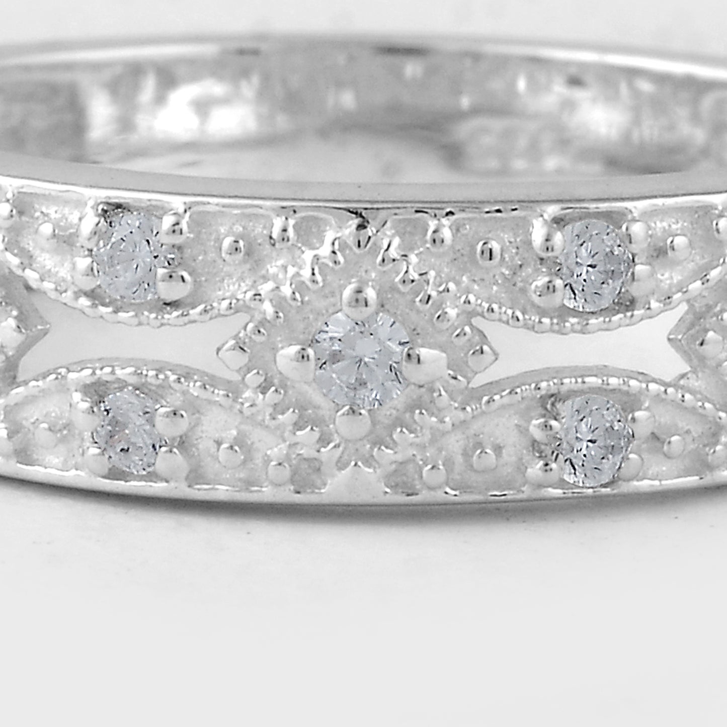 0.52 Ct Round Cubic Zirconia, 925 Sterling Silver Ring