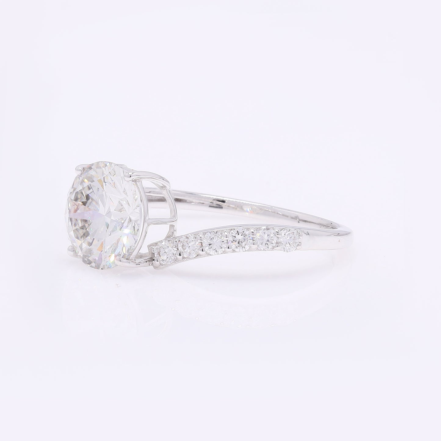 2.42 Carats Lab Grown Diamond 14K Gold Ring