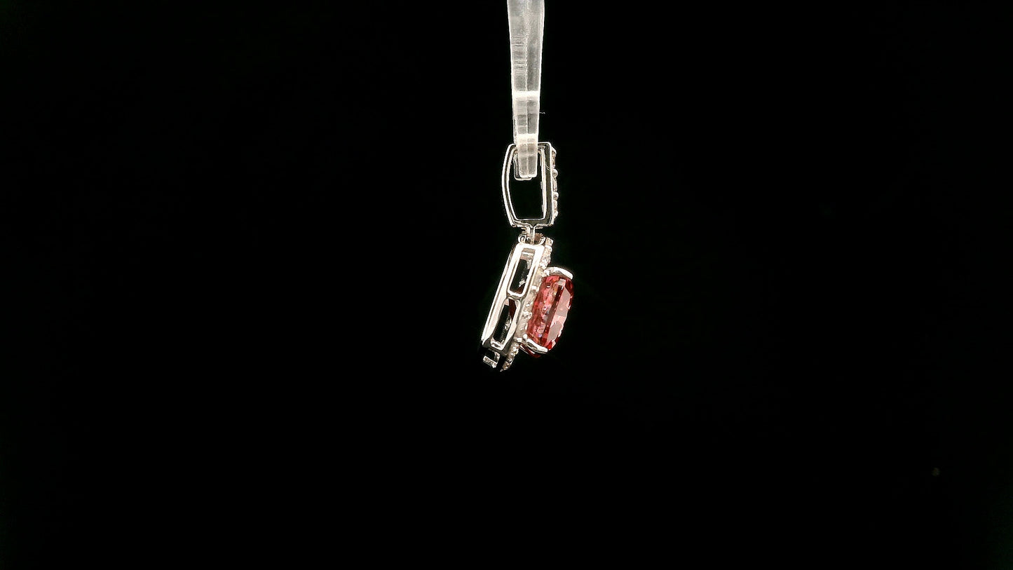 2.56 Carats Pink Lab Grown Diamond 14K Gold Pendant