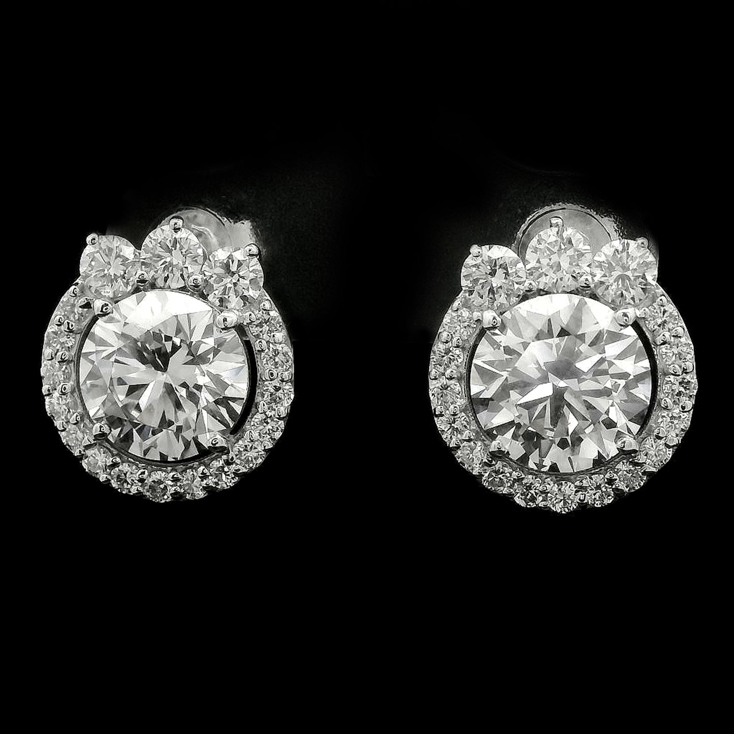 4.00 Carats Lab Grown Diamond 14K Gold Earrings