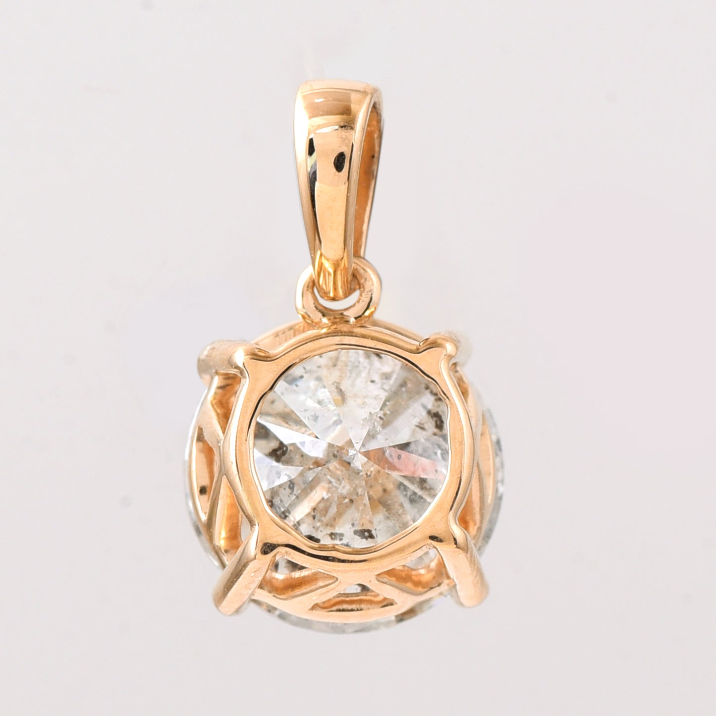 2.08 Ct Round Diamond 14K Gold Pendant