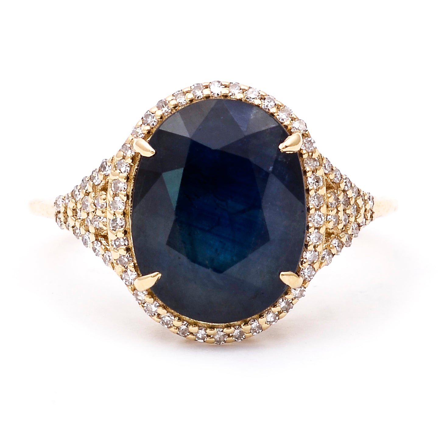 5.30 Ct Oval Natural Sapphire 14K Gold Ring