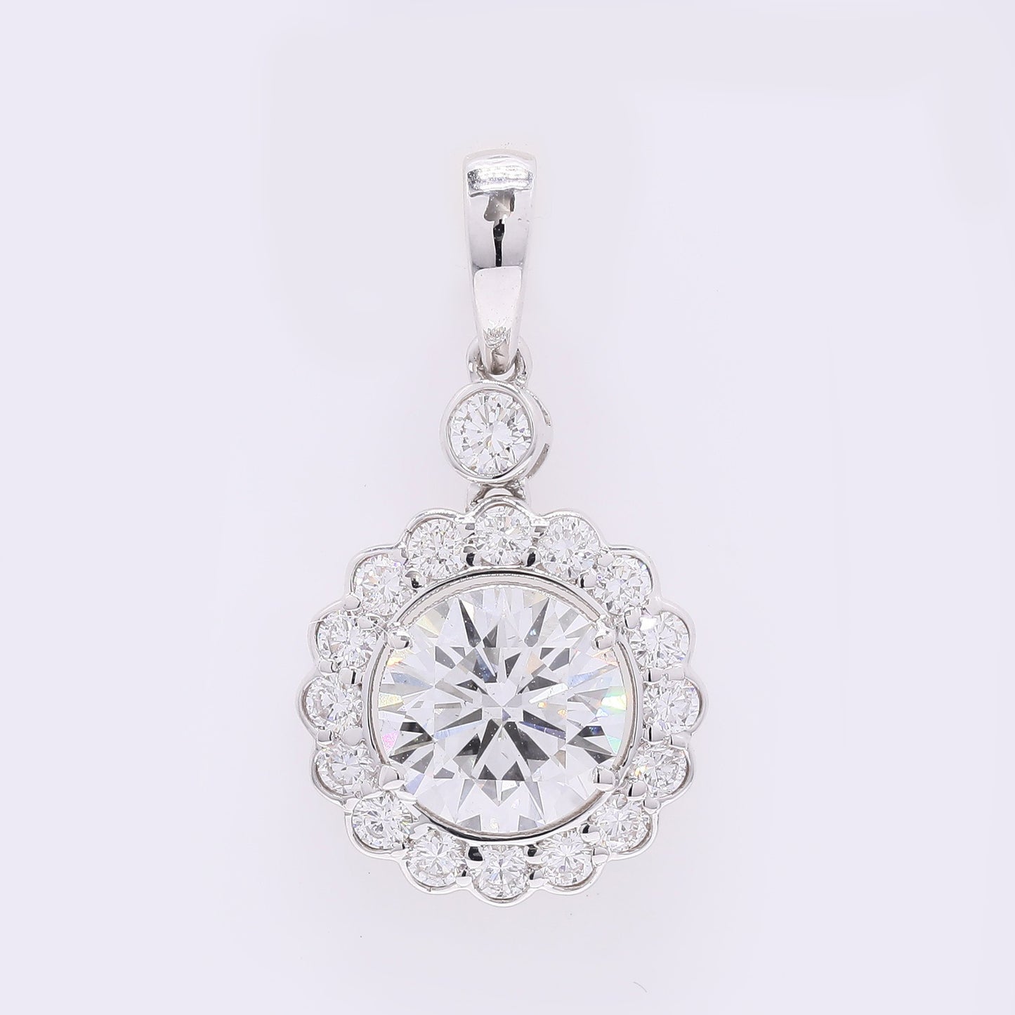 2.23 Carats Lab Grown Diamond 14K Gold Pendant