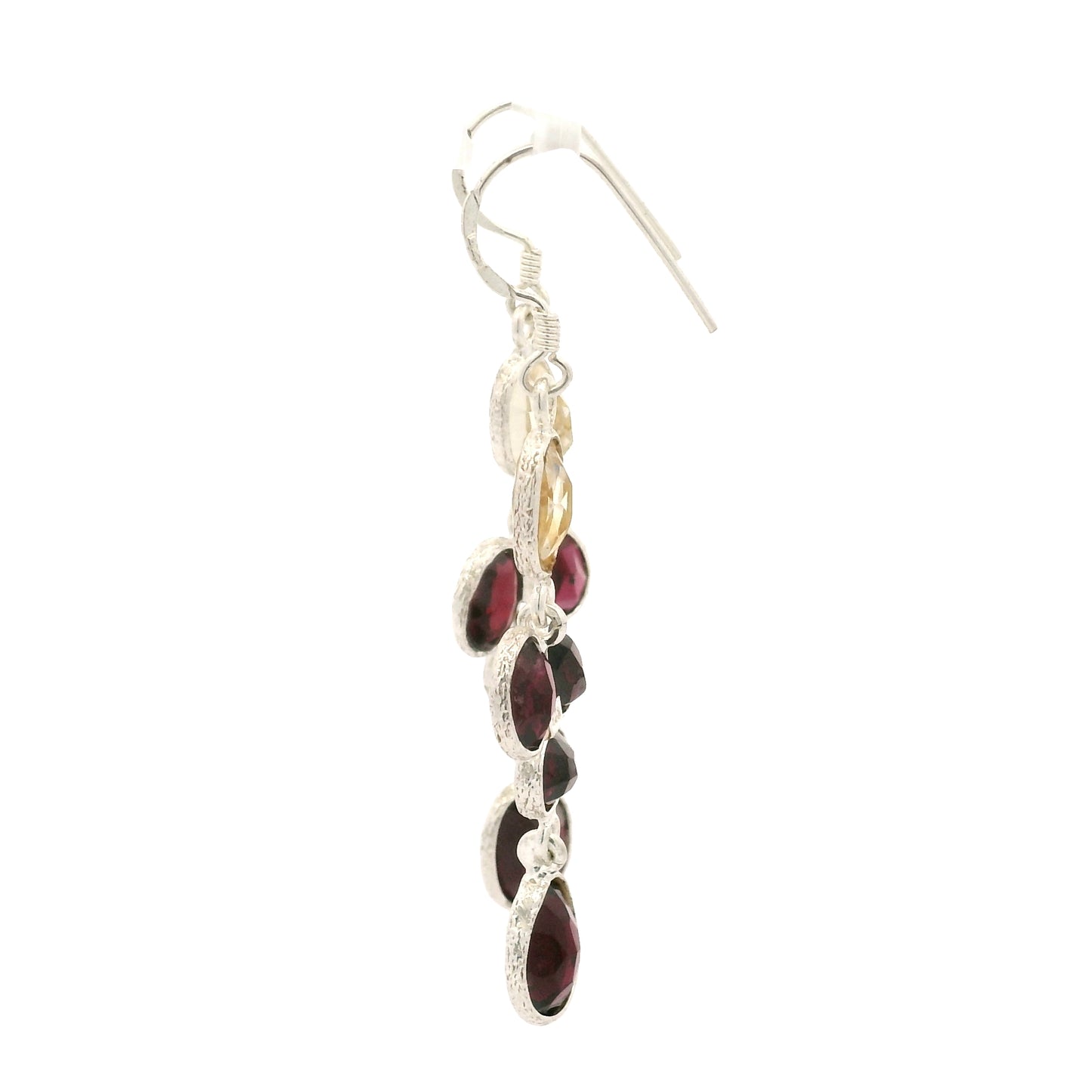 12.13 Ct Citrine, Garnet 925 Sterling Silver Earrings