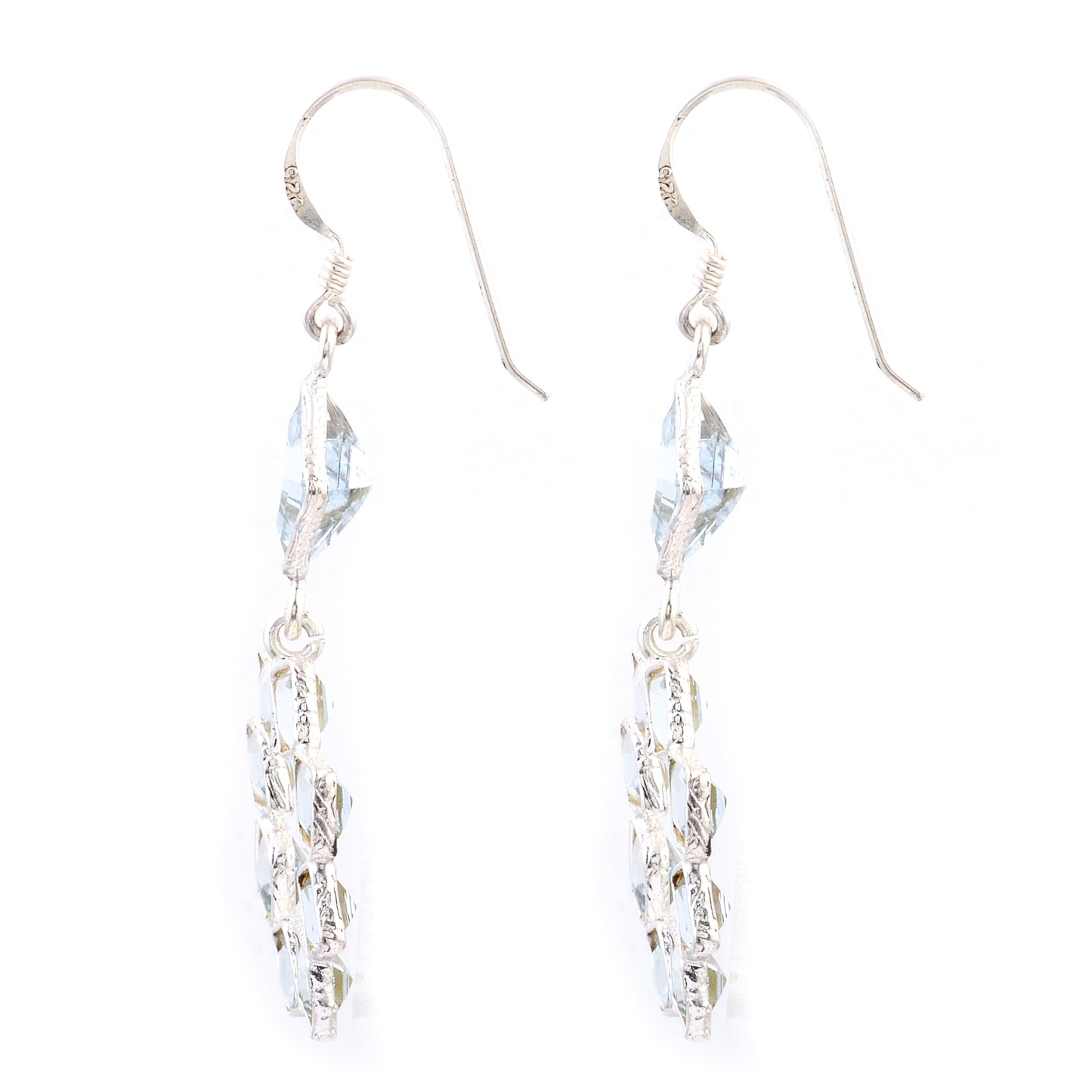 11.10 Ct Blue Topaz 925 Sterling Silver Earrings