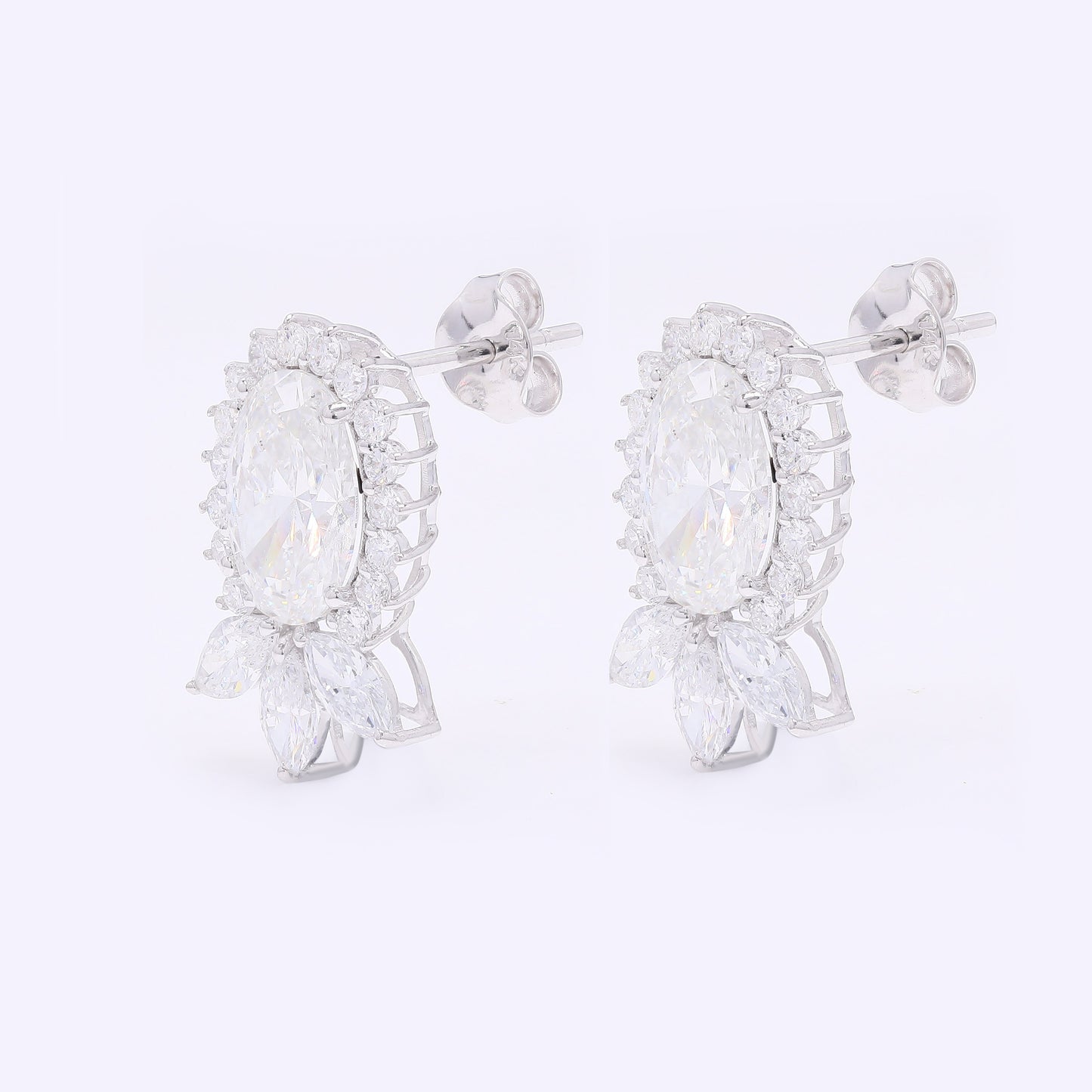 4.00 Carats Lab Grown Diamond 14K Gold Earrings