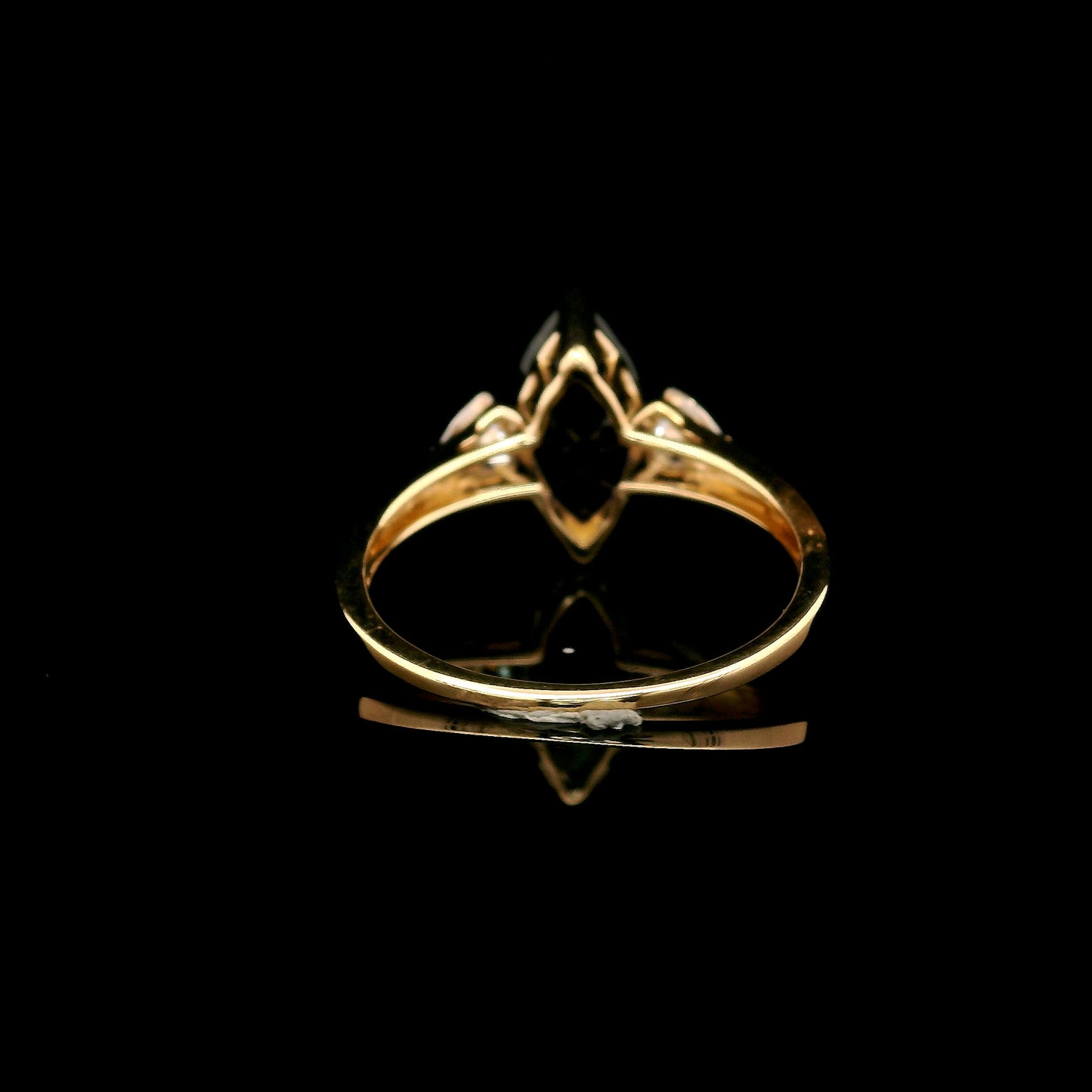 3.04 Ct Marquise Mixed Cut Lab Grown Sapphire 14K Gold Ring