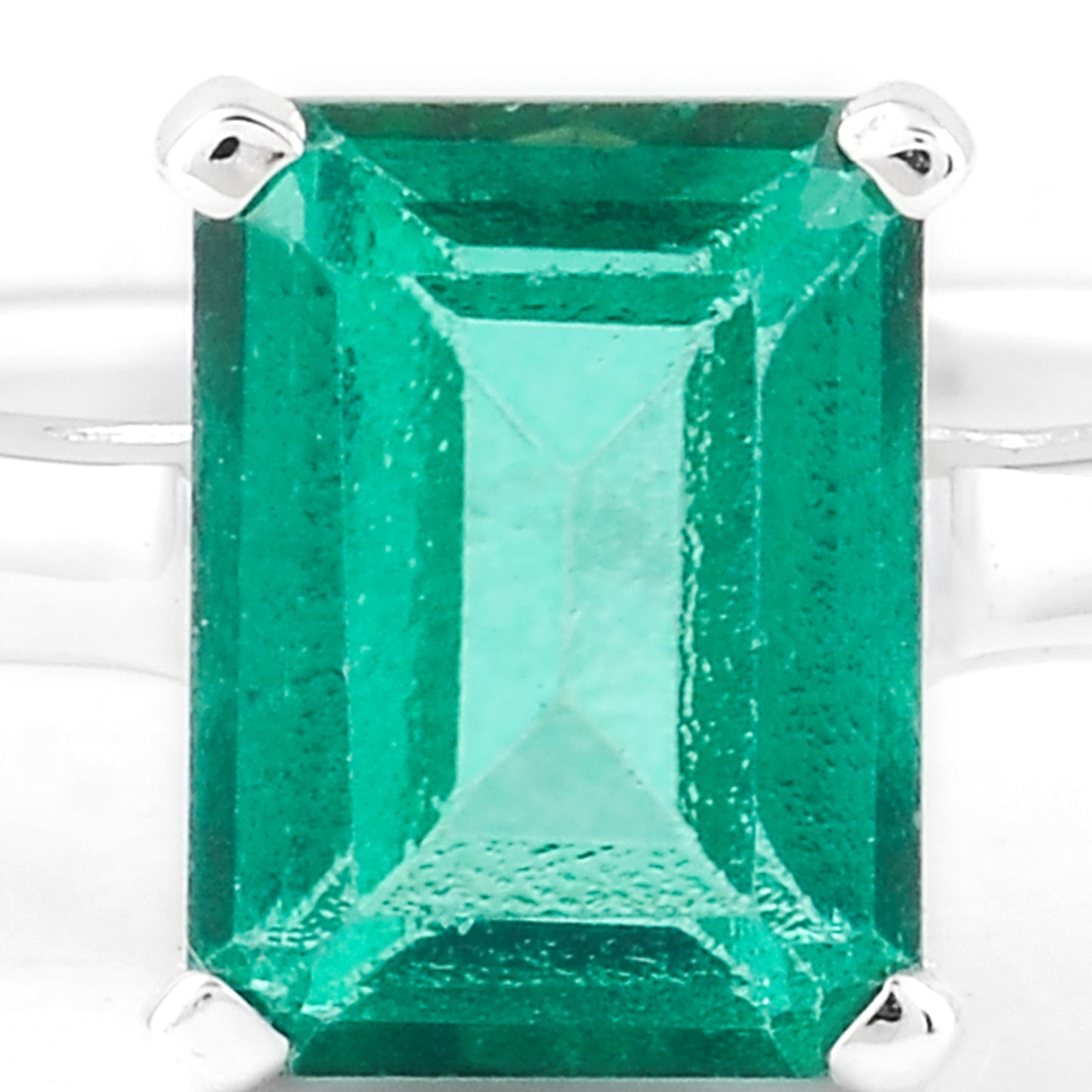 2.05 Ct Octagon Green Topaz 925 Sterling Silver Ring