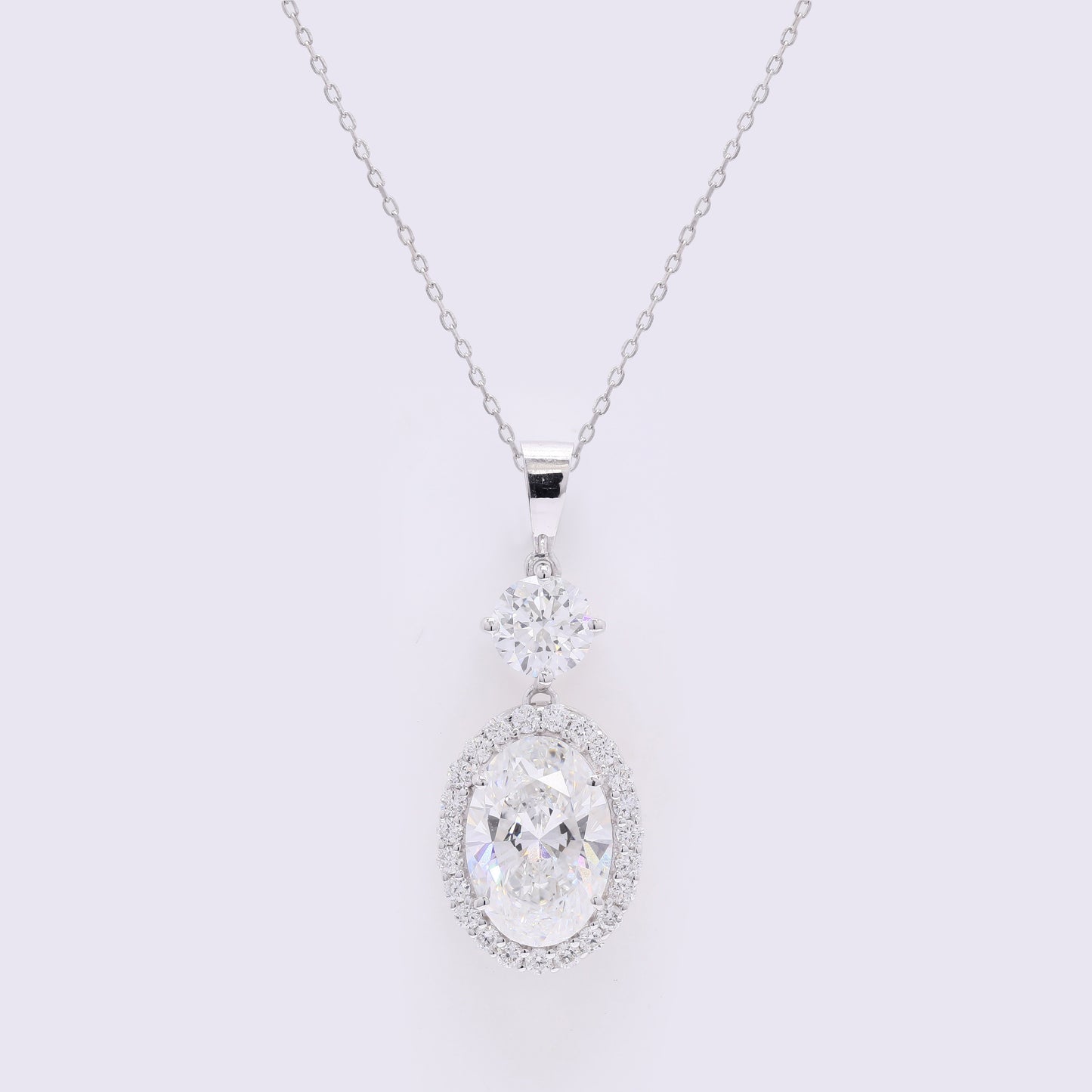 2.98 Carats Lab Grown Diamond 14K Gold Pendant