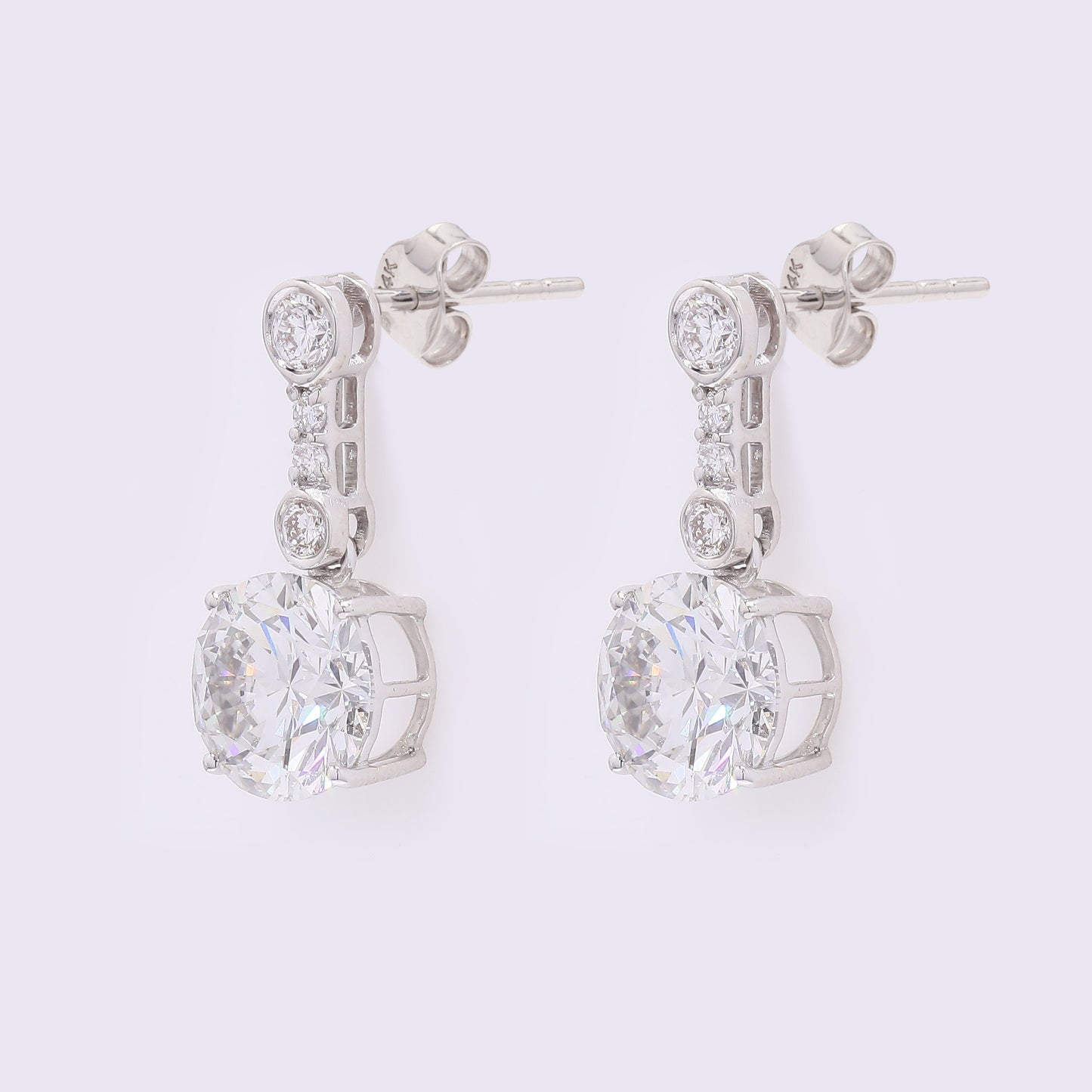 3.29 Carats Lab Grown Diamond 14K Gold Earrings