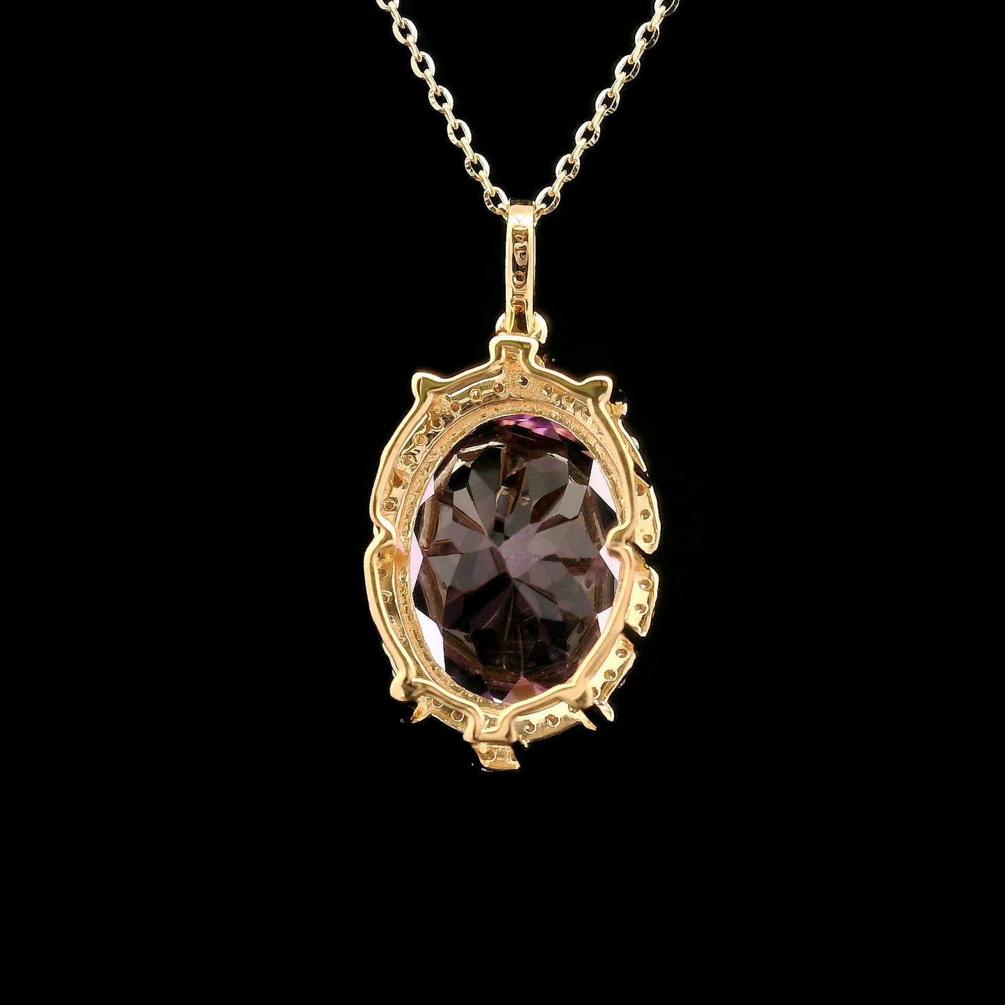 8.16 Ct Oval Kunzite 14K Gold Pendant