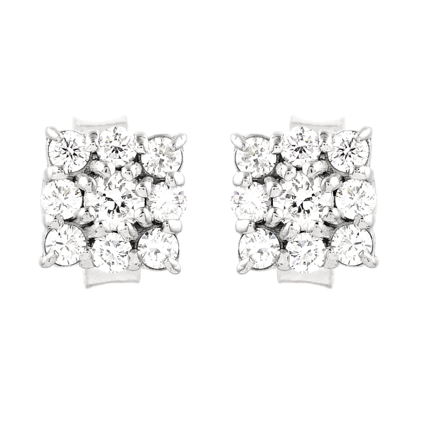0.71 Ct Round Lab Grown Diamond 925 Silver Earrings