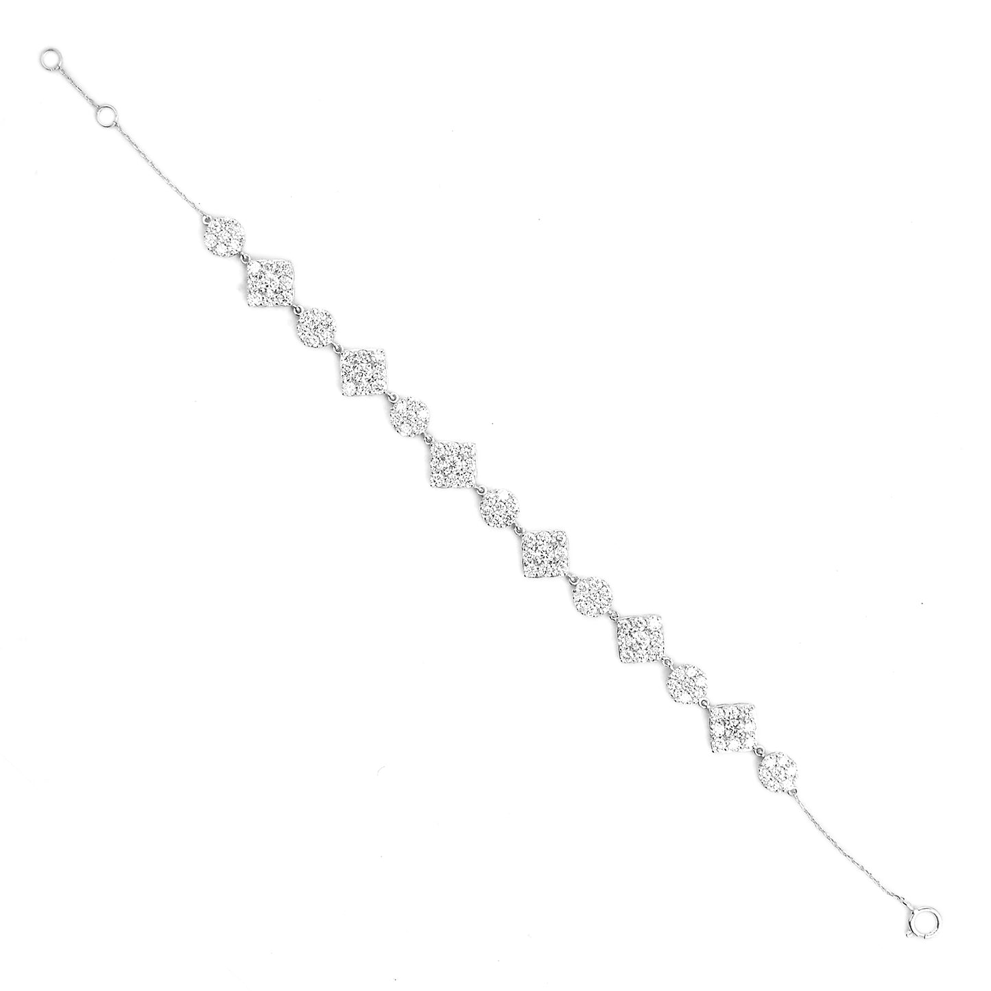3.37 Carats Lab Grown Diamond 14K Gold Bracelet
