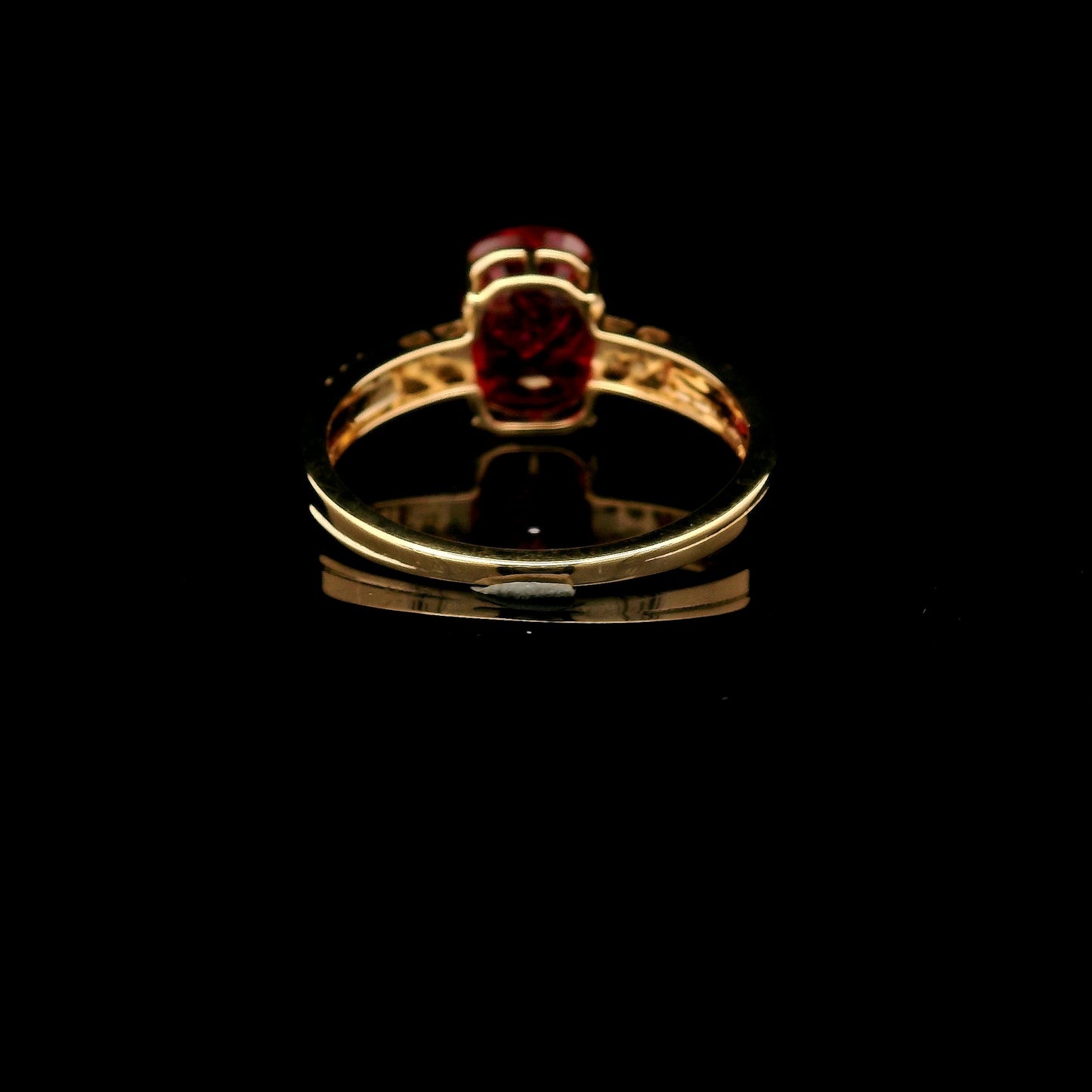 3.13 Ct Rectangular Cushion Mixed Cut Lab Grown Ruby 14K Gold Ring
