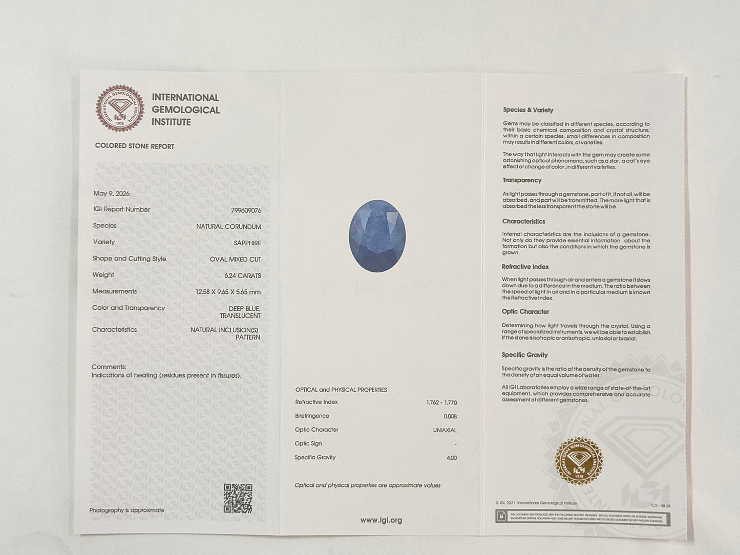 6.24 Natural Corundum Sapphire Oval Mixed Cut Gemstone