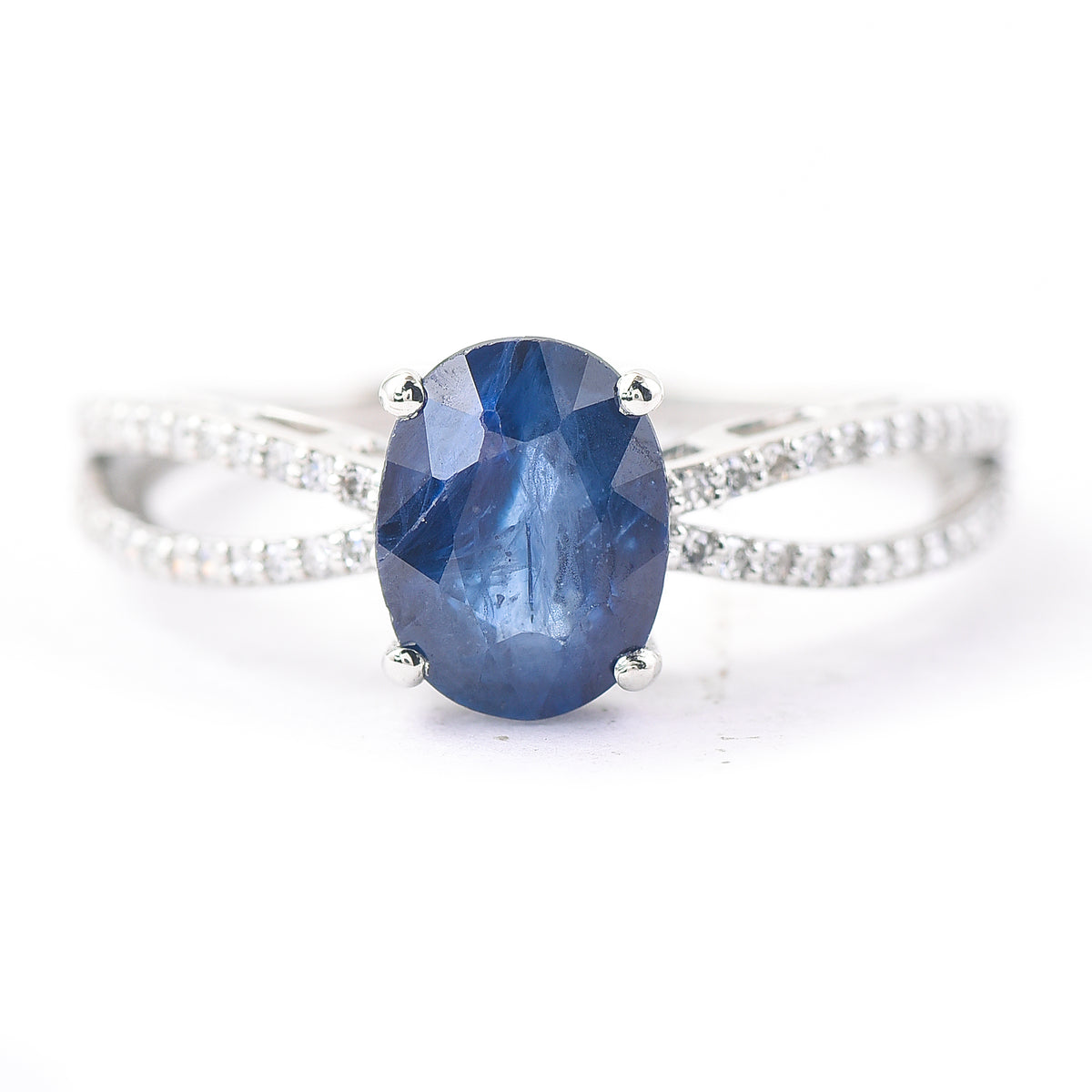 1.91 Ct Oval Mixed Cut Natural Sapphire 950 Platinum Ring