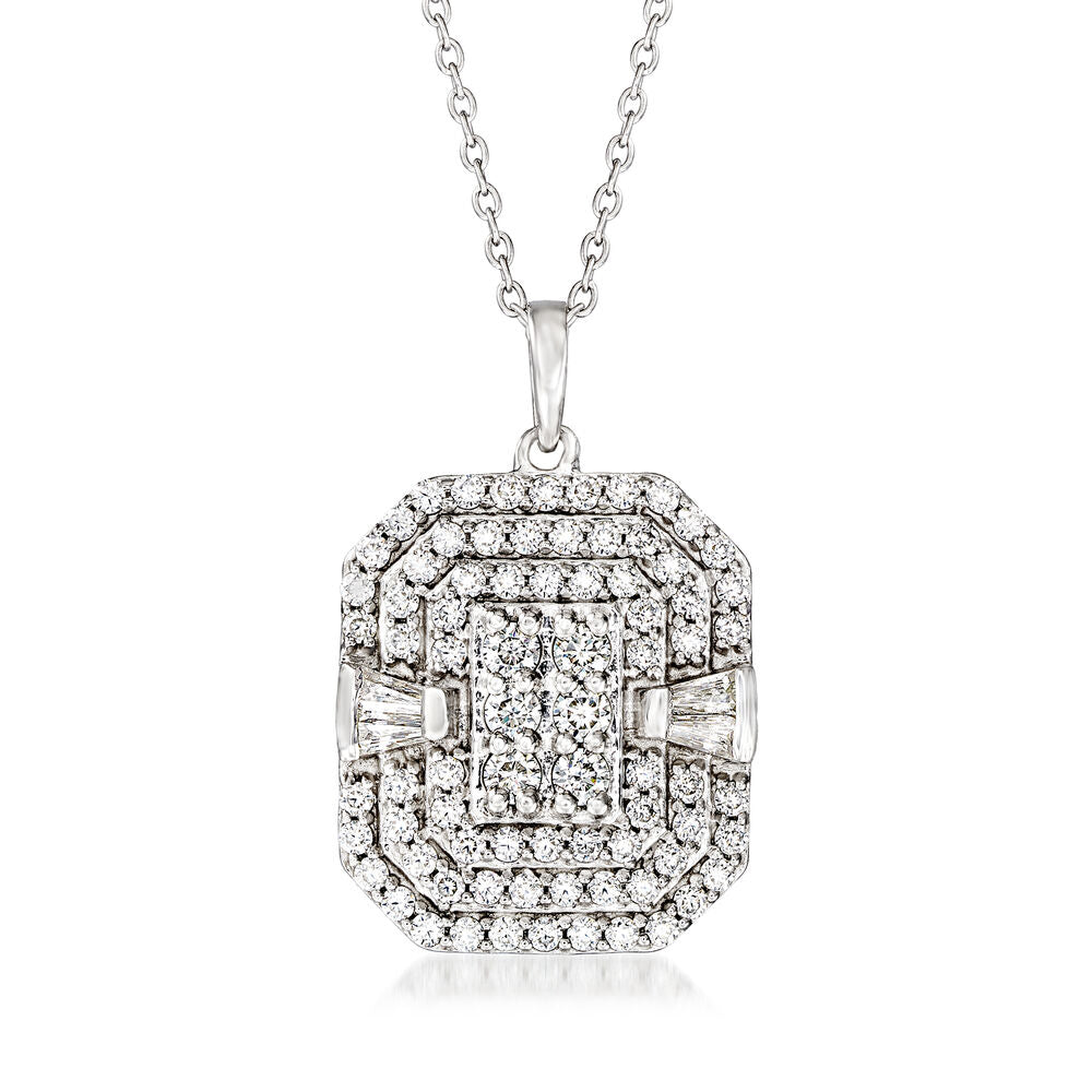 1.73 ct. t.w. Moissanite Cluster Pendant Necklace in Sterling Silver. 18"