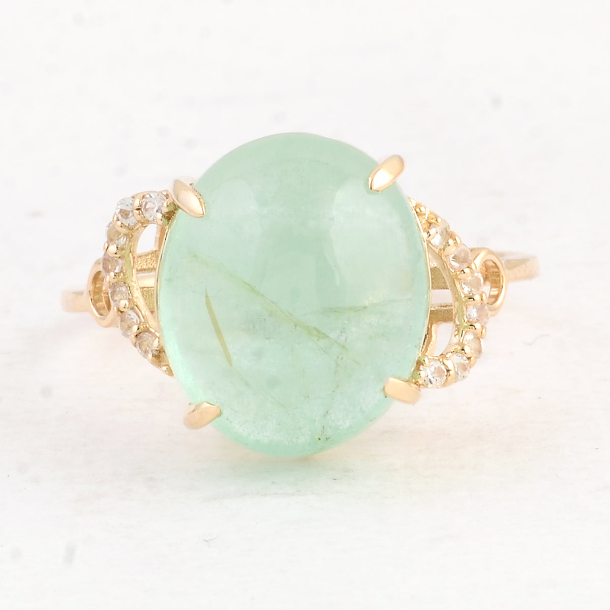 8.55 Ct Oval Emerald 14K Gold Ring